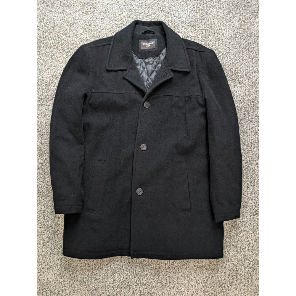 Dockers Men’s Black Wool Coat Size Large/XL